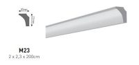 Bagheta Polistiren Decorativa, M23, 2M modern, alba