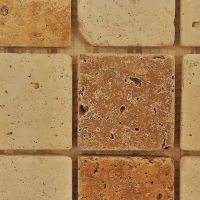 Mozaic Travertin Mixt Crem/Bej Tumbled Nechituit 4.8x4.8x1 cm