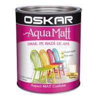 OSKAR Aqua Matt, Email pe baza de apa pentru decorarea suprafetelor din metal, lemn sau zidarie, alb contemporan, 2.5 l