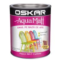 OSKAR Aqua Matt, Email pe baza de apa pentru decorarea suprafetelor din metal, lemn sau zidarie, cafeniu distins, 0.6 l