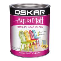 OSKAR Aqua Matt, Email pe baza de apa pentru decorarea suprafetelor din metal, lemn sau zidarie, gri creativ, 0.6 l