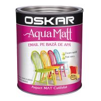 OSKAR Aqua Matt, Email pe baza de apa pentru decorarea suprafetelor din metal, lemn sau zidarie, rosu pasional, 0.6 l